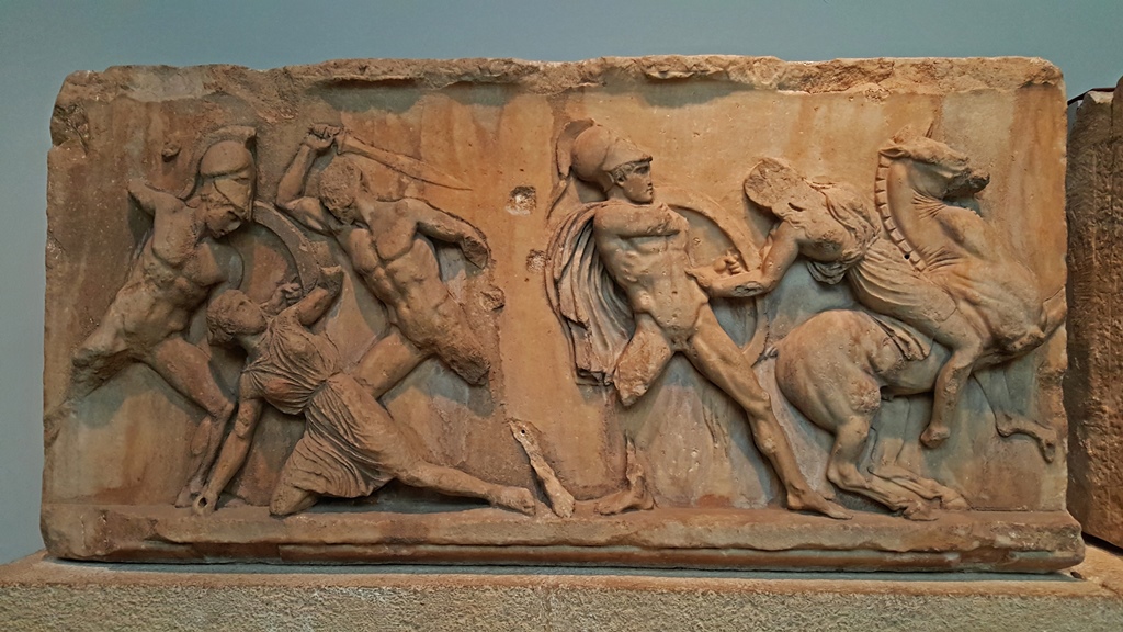 Frieze Scene of Battle Between Greeks and Amazons